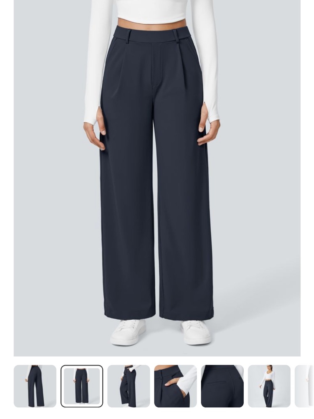 HALARA Wide Leg Pants in Navy